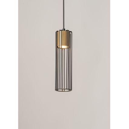 Luster na sajli FOBIA 1xGU10/25W/230V crno/zlatna