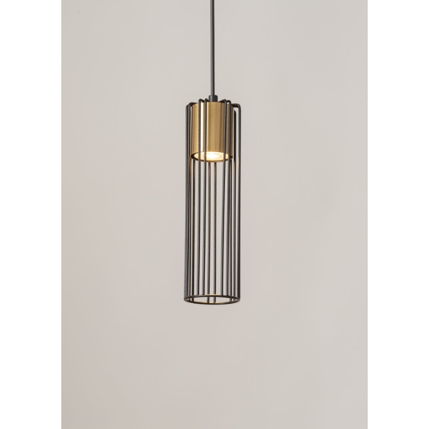 Luster na sajli FOBIA 1xGU10/25W/230V crno/zlatna