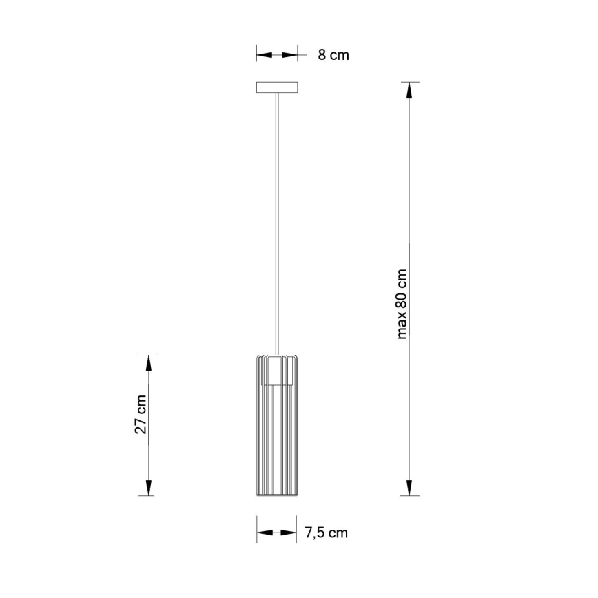 Luster na sajli FOBIA 1xGU10/25W/230V crno/zlatna