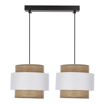 Luster na sajli FORNI 2xE27/40W/230V braon/bela