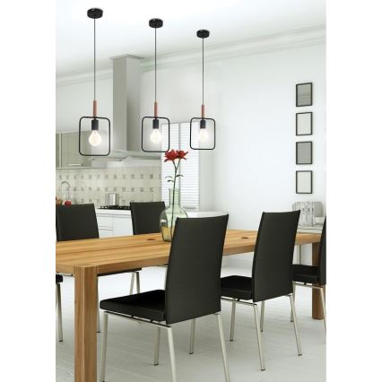 Luster na sajli FRAME 1xE27/60W/230V crno