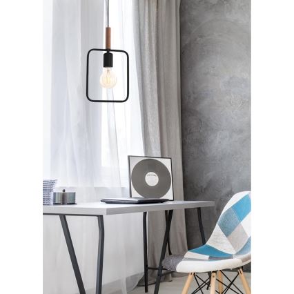 Luster na sajli FRAME 1xE27/60W/230V crno