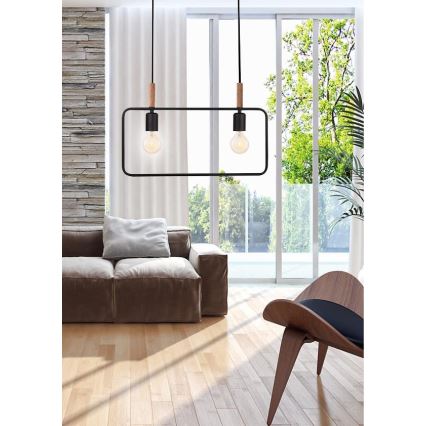 Luster na sajli FRAME 2xE27/60W/230V crno