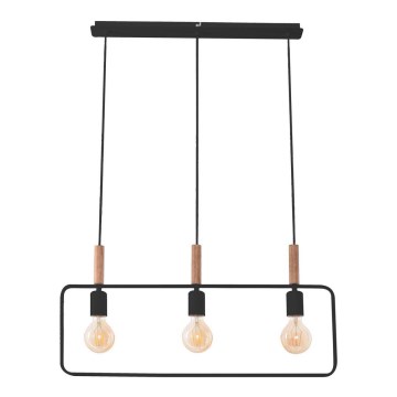 Luster na sajli FRAME 3xE27/60W/230V crno
