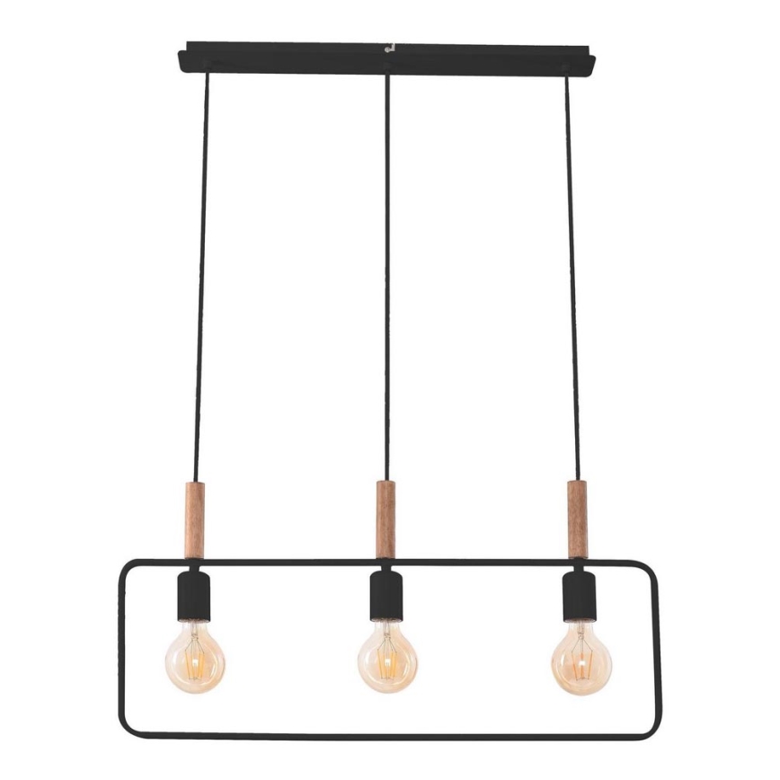 Luster na sajli FRAME 3xE27/60W/230V crno