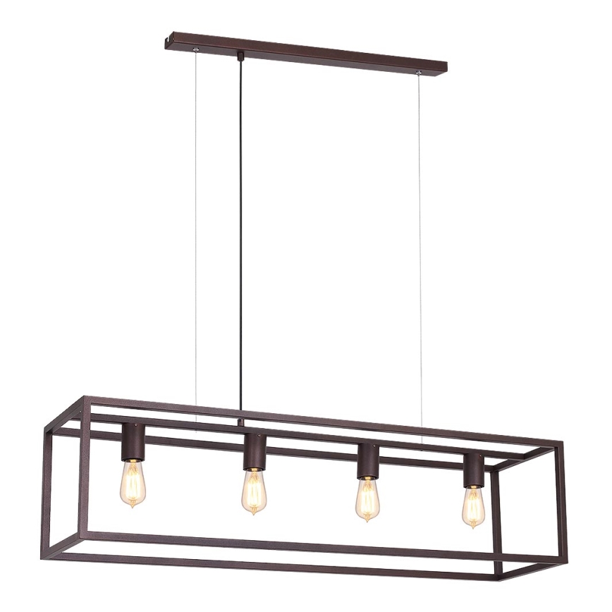 Luster na sajli FRAME 4xE27/60W/230V bakreno
