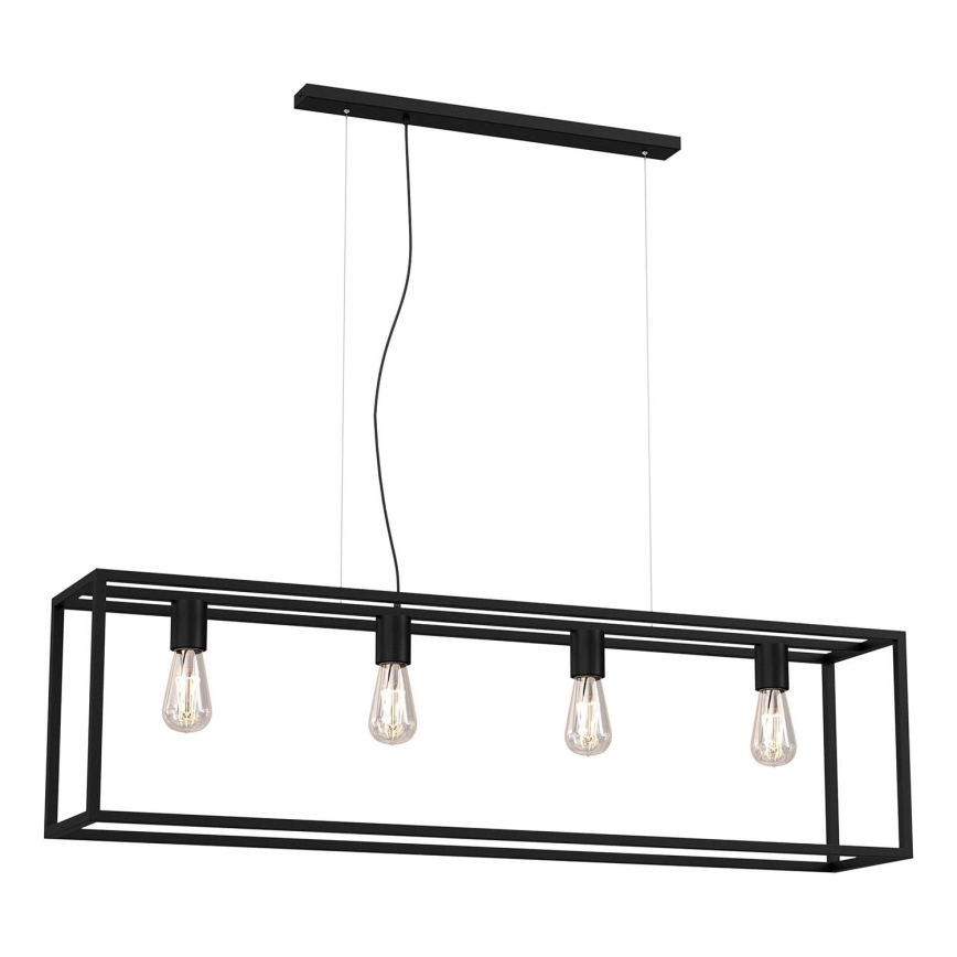 Luster na sajli FRAME 4xE27/60W/230V crno