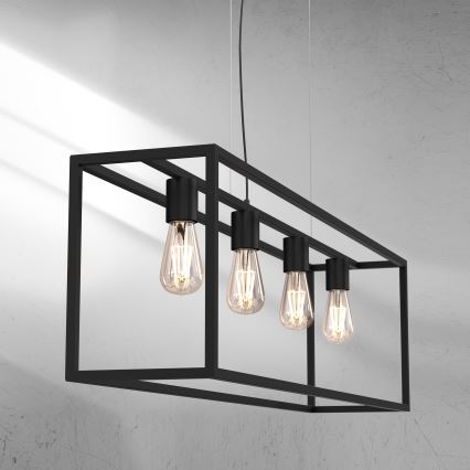Luster na sajli FRAME 4xE27/60W/230V crno