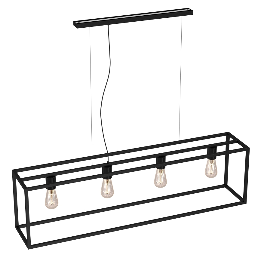 Luster na sajli FRAME 4xE27/60W/230V crno