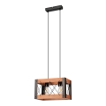 Luster na sajli FRIDA 2xE27/60W/230V crno/braon bukva