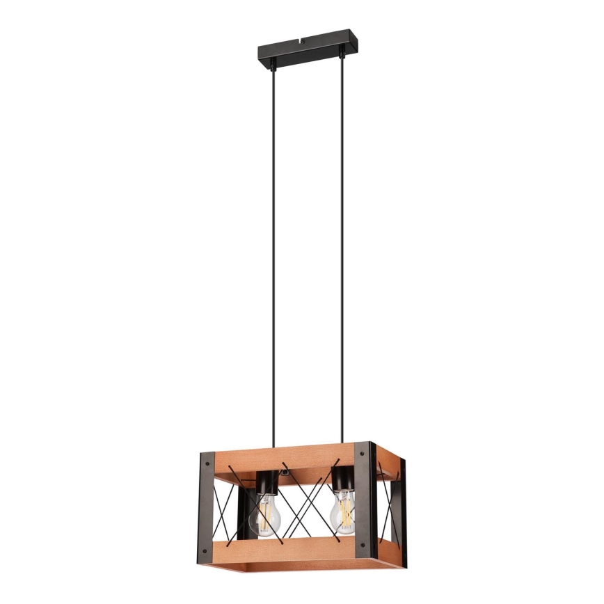Luster na sajli FRIDA 2xE27/60W/230V crno/braon bukva