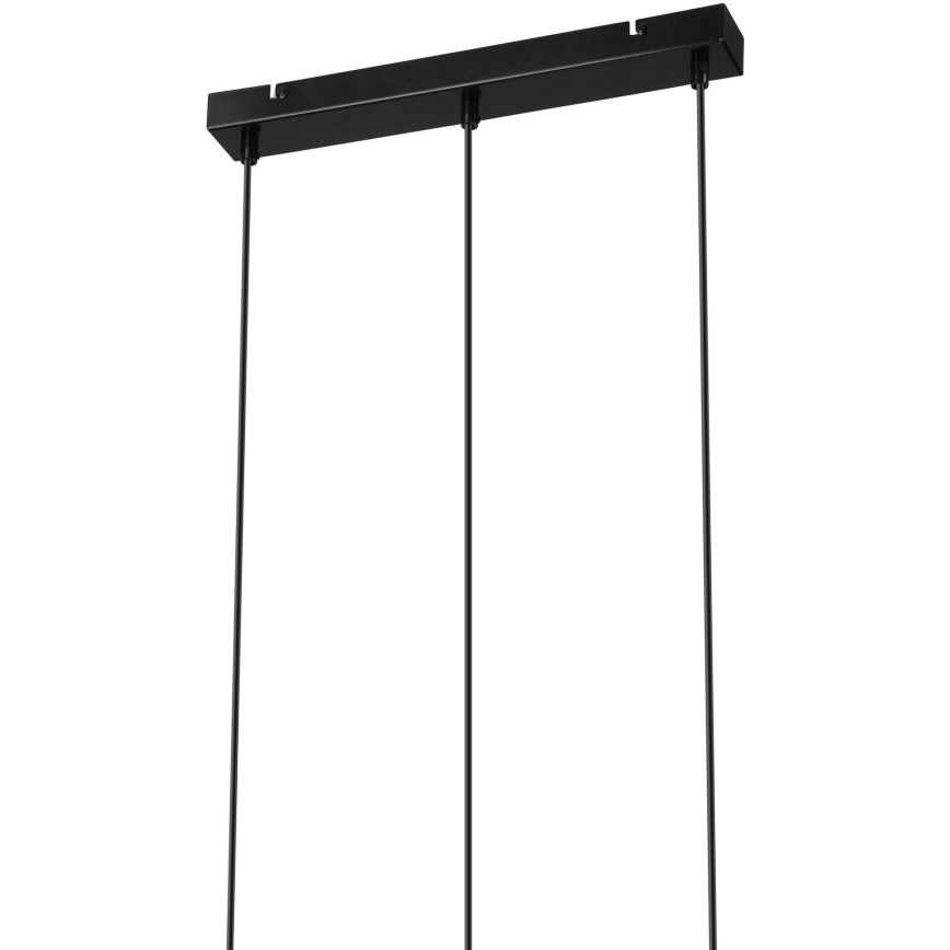 Luster na sajli FRIDA 3xE27/60W/230V crno/bež bukva