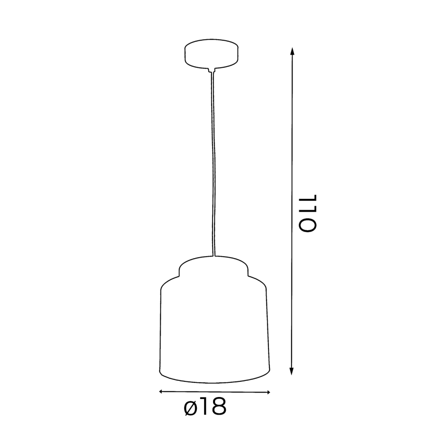 Luster na sajli FRODI 1xE27/60W/230V crno