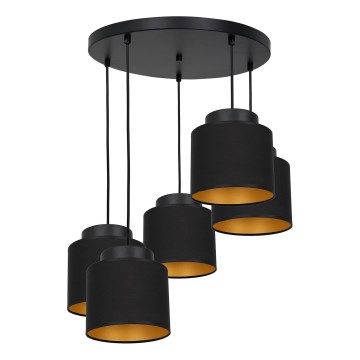 Luster na sajli FRODI 5xE27/60W/230V crno okrugli
