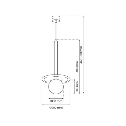 Luster na sajli FUTURA 1xG9/7W/230V crno