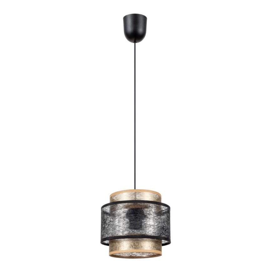 Luster na sajli GABI 1xE27/60W/230V zlatna/crno pr. 20 cm