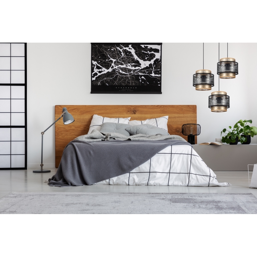 Luster na sajli GABI 3xE27/60W/230V zlatna/crno pr. 45 cm