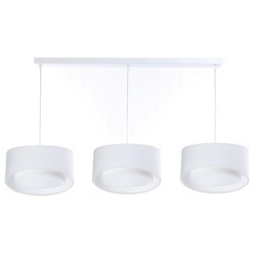 Luster na sajli GALAXY 3xE27/60W/230V bela