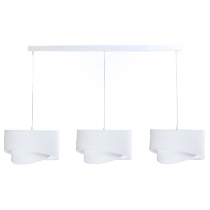 Luster na sajli GALAXY 3xE27/60W/230V bela