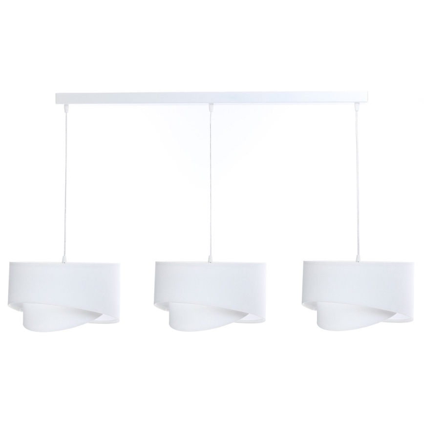 Luster na sajli GALAXY 3xE27/60W/230V bela