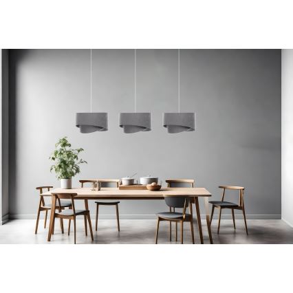Luster na sajli GALAXY 3xE27/60W/230V sivo