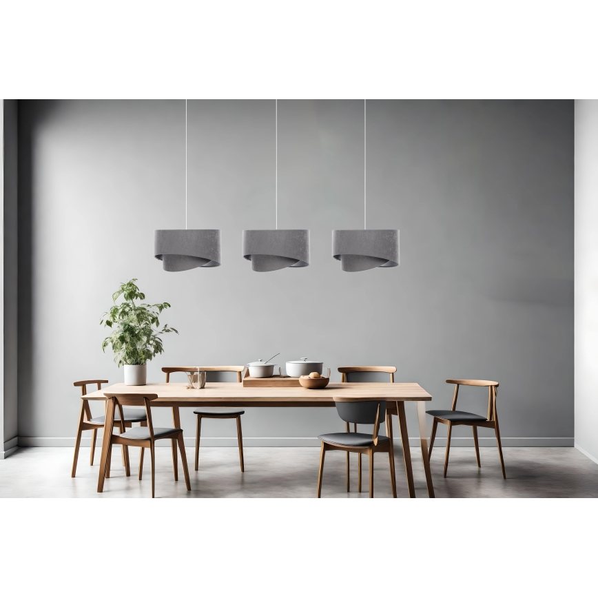 Luster na sajli GALAXY 3xE27/60W/230V sivo