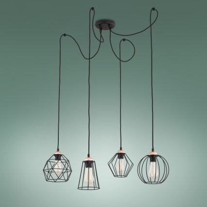 Luster na sajli GALAXY 4xE27/60W/230V pauk