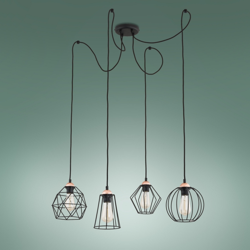 Luster na sajli GALAXY 4xE27/60W/230V pauk