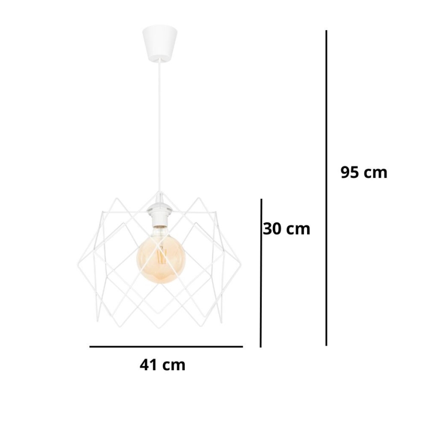 Luster na sajli GALL 1xE27/60W/230V bela