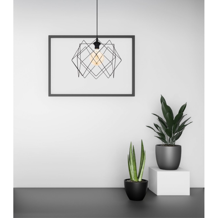 Luster na sajli GALL 1xE27/60W/230V crno