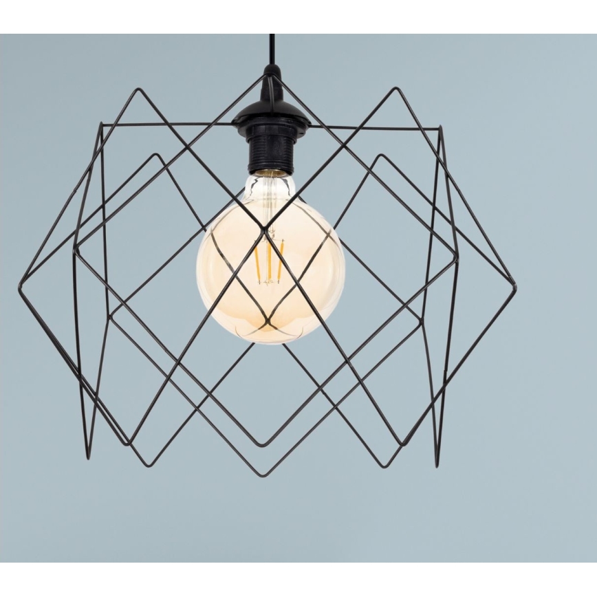 Luster na sajli GALL 1xE27/60W/230V crno