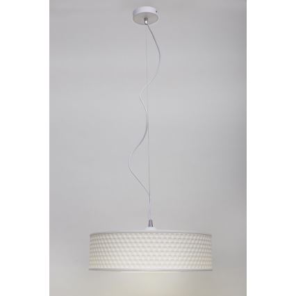 Luster na sajli GARDA 1xE27/60W/230V pr. 40 cm bela