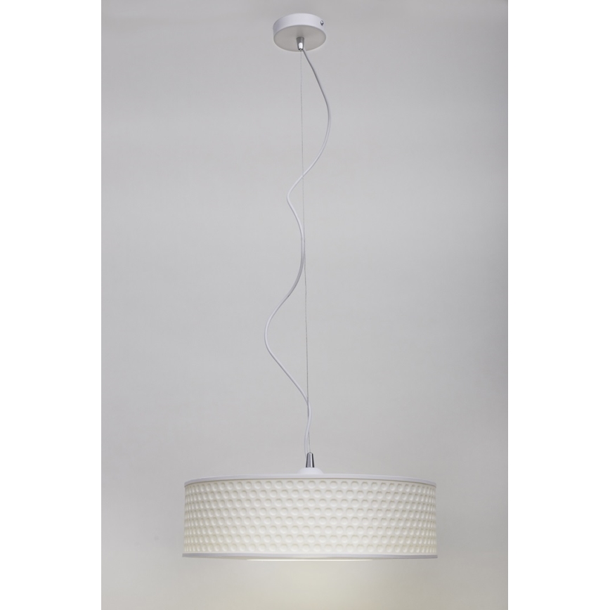 Luster na sajli GARDA 1xE27/60W/230V pr. 40 cm bela