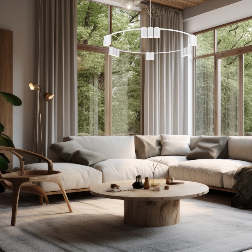 Luster na sajli GENESIS 15xGU10/8W/230V bela