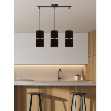 Luster na sajli GINA 3xE27/60W/230V crno
