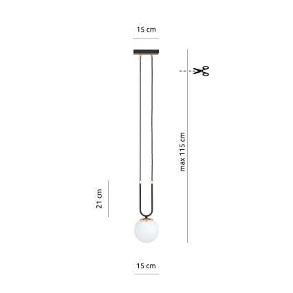 Luster na sajli GLAM 1xE14/10W/230V crno