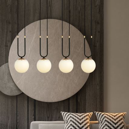 Luster na sajli GLAM 4xE14/10W/230V crno