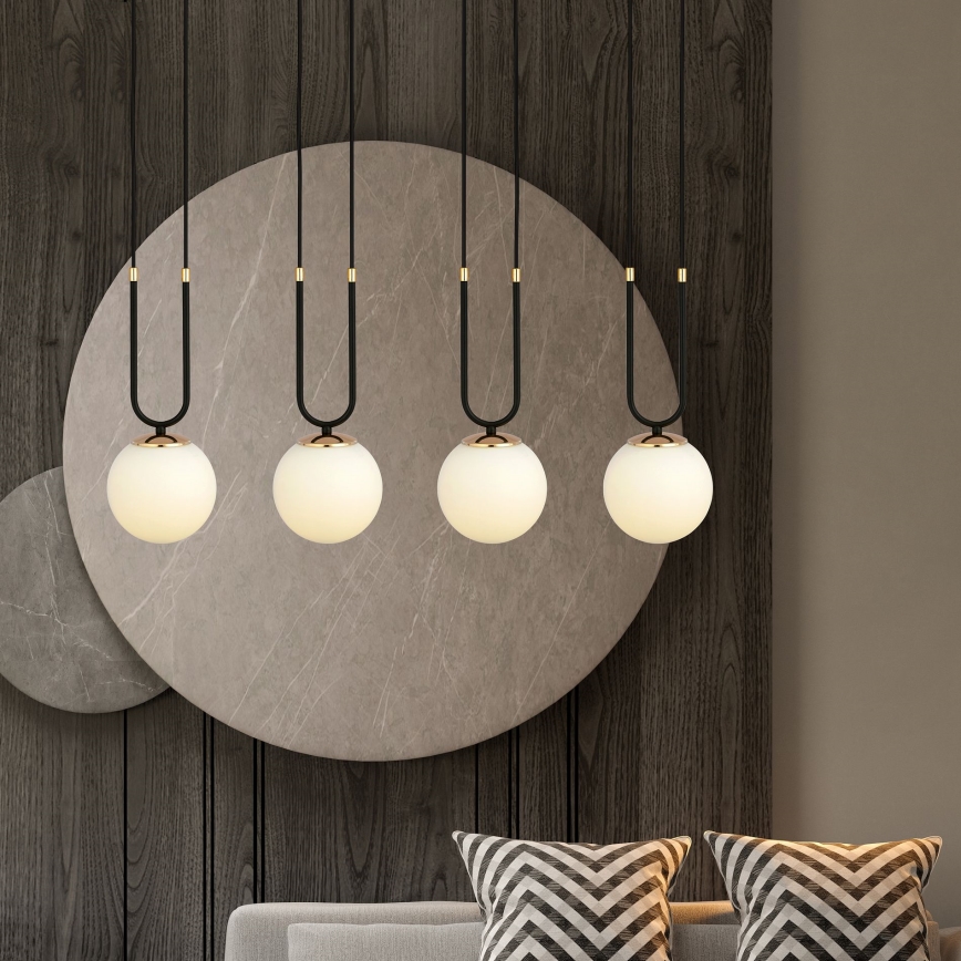 Luster na sajli GLAM 4xE14/10W/230V crno
