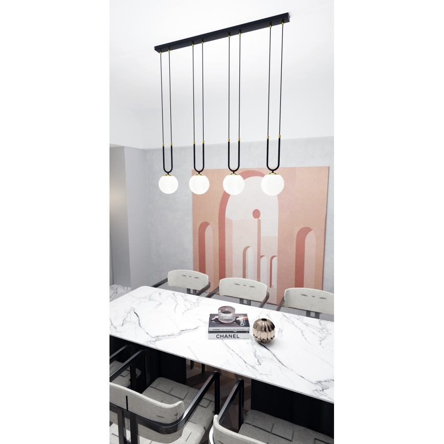 Luster na sajli GLAM 4xE14/10W/230V crno