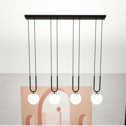Luster na sajli GLAM 4xE14/10W/230V crno