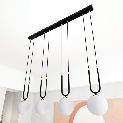Luster na sajli GLAM 4xE14/10W/230V crno