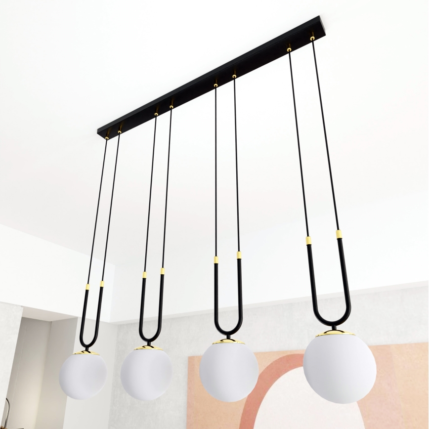 Luster na sajli GLAM 4xE14/10W/230V crno