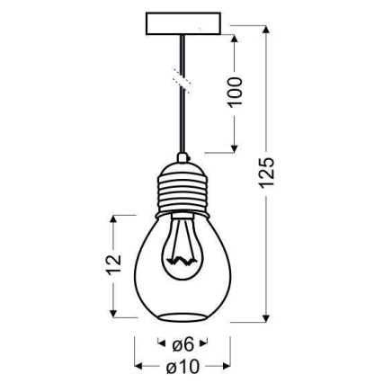 Luster na sajli GLIVA 1xE27/60W/230V