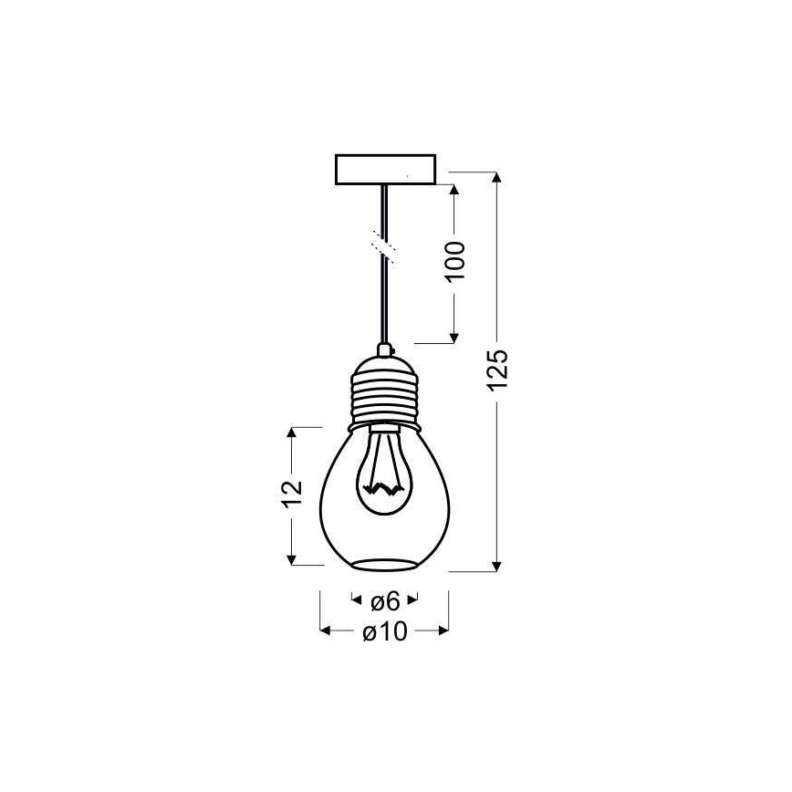 Luster na sajli GLIVA 1xE27/60W/230V