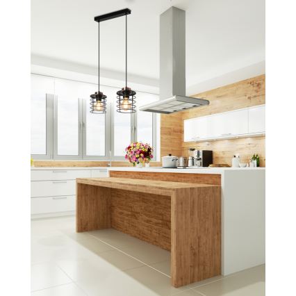 Luster na sajli GLOB 2xE27/40W/230V crno