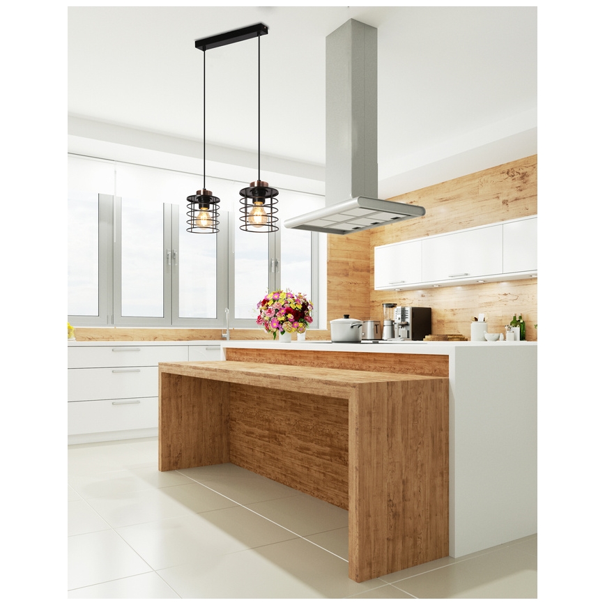 Luster na sajli GLOB 2xE27/40W/230V crno