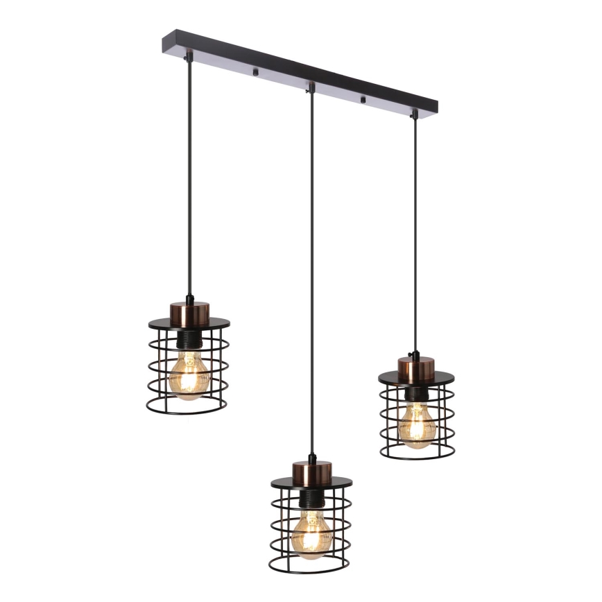 Luster na sajli GLOB 3xE27/40W/230V crno