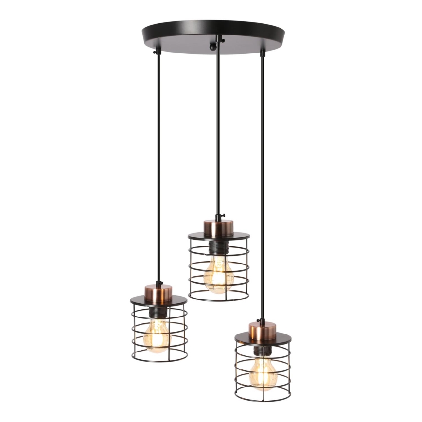 Luster na sajli GLOB 3xE27/40W/230V crno