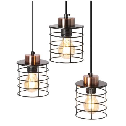 Luster na sajli GLOB 3xE27/40W/230V crno