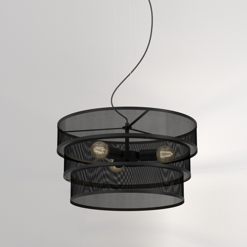 Luster na sajli GLUM 3xE27/60W/230V crno